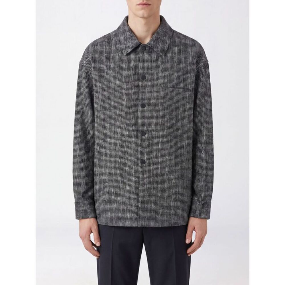 Tartan Pattern Single-Breasted Short Coat Wooyoungmi In Wool And Silk